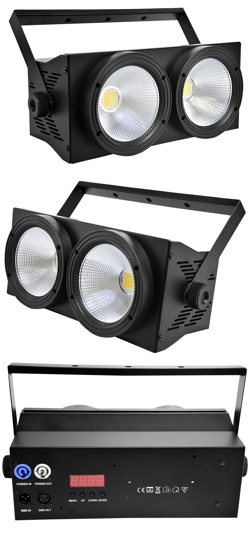 COB светодиодный свет мыть аудитории светильник s 2 глаз потолочные светильник ing 2*100 Вт светодиодная матрица с новой уникальной технологией рассеивания светильник DMX для сцены вверх светильник ing для участия в шоу для концерта
