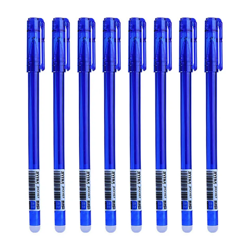 

8Pcs 12Pcs Erasable Gel Pen 0.5mm Needle Tip Blue Black Ink Refill Rod Office School Writing Stationery Tool Washable Handle Set