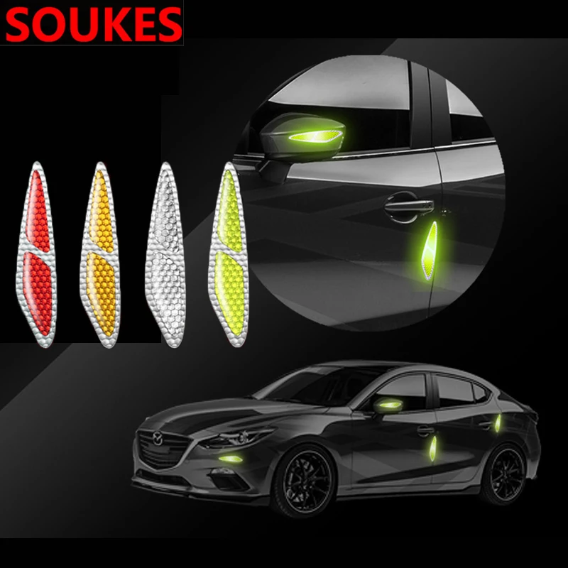 2 шт. двери автомобиля Светоотражающая ппредупреждение о безопасности наклейки