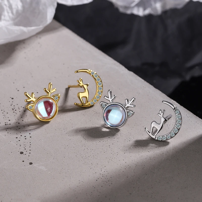 

Серьги-гвоздики женские Асимметричные из серебра 925 пробы с фианитами