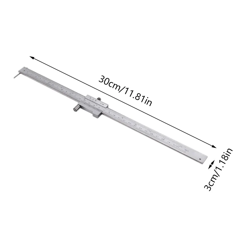 

Parallel Marking Gauge Stainless Steel Simple Operation Vernier Caliper Measuring Tools with Carbide Scribe Silver 0-300mm