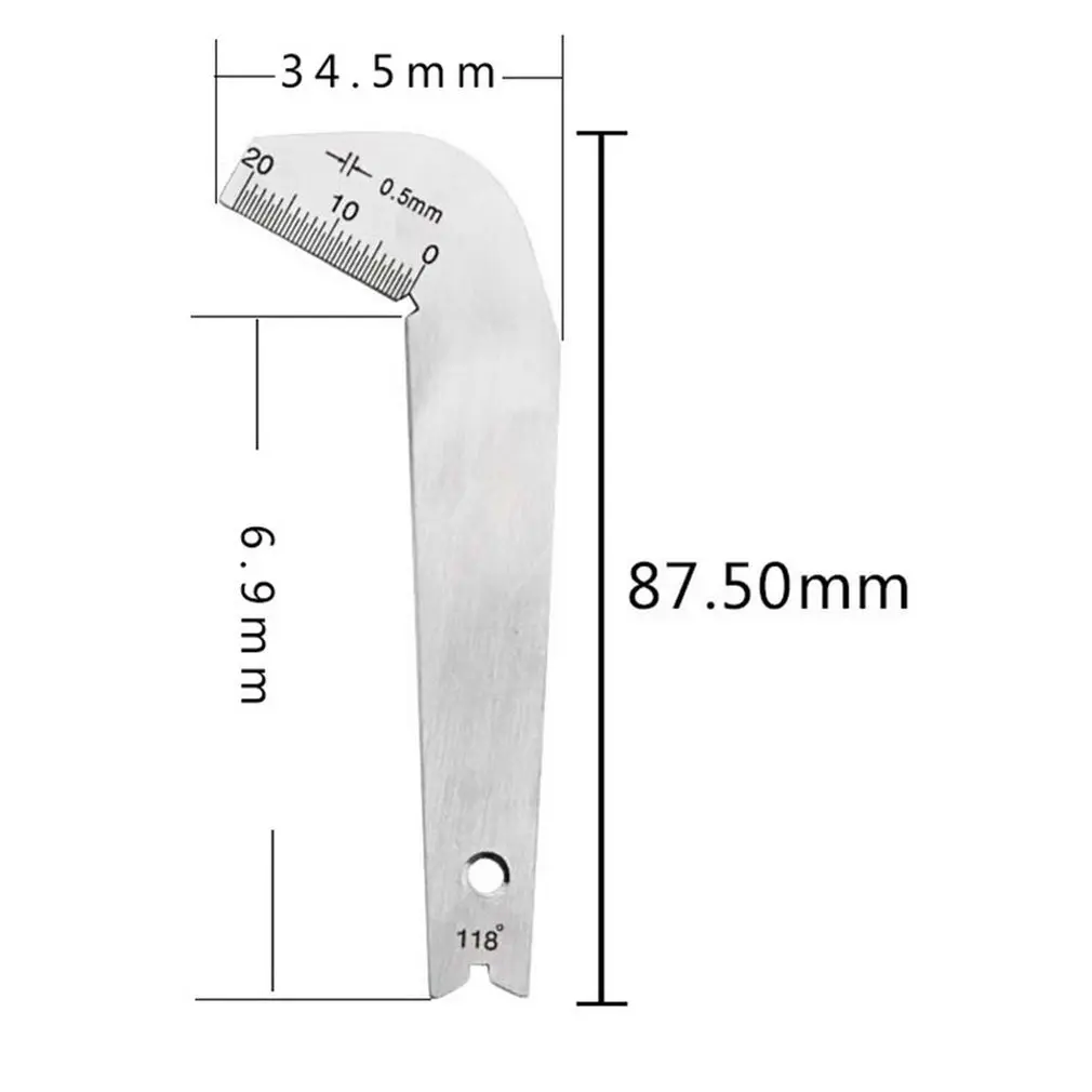 

Stainless Steel Corner Front Edge Measuring Twist Drill Bits Angle Gage Grinding Center Gauge Sharpening Tool