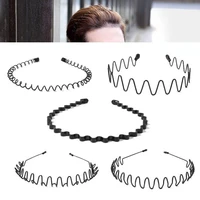 men fashion stylish metal wavy headband hairpins headwear hair hoop accessory
