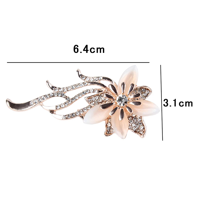 

Women Opal Stone Rhinestone Brooch Gold Color Flower Bouquet Brooch Pin Bridal Wedding Jewelry Gift