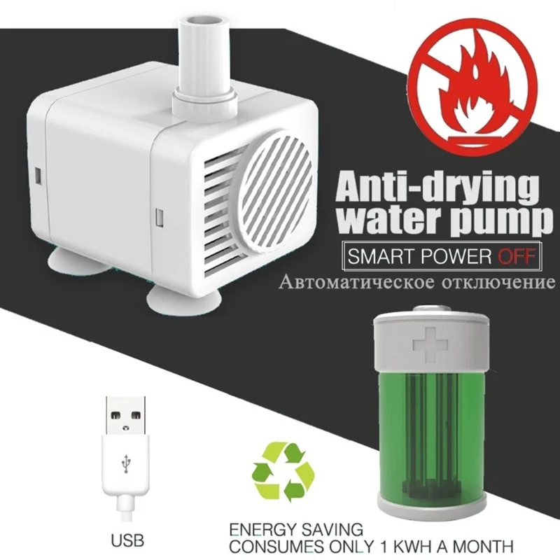 

ABS+ PP Material Cat Fountain Safe and Noise-free Mute System Cat and Dog Fountain with 1 Filter 1 Adapter