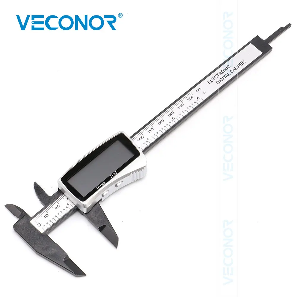 

0-150mm Verier Caliper Digital Display in-mm Changeable Ergonomics Design Carbon Fiber Material Battery Excluded