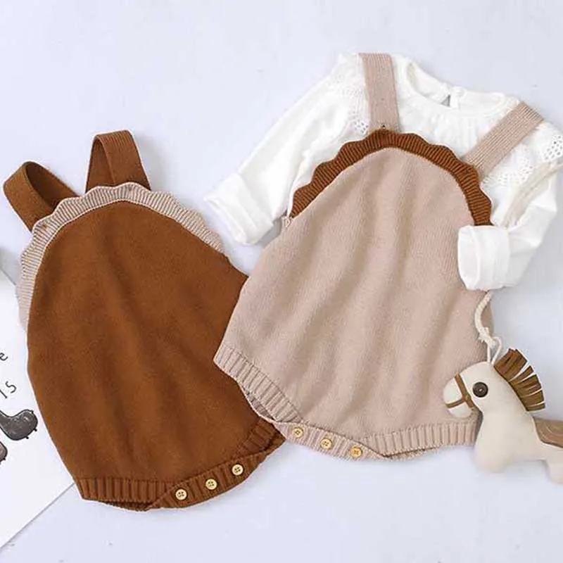 

Baby Rompers Knitted Toddler Jumpsuit Sleeveless Cotton lace Infant Overall Baby Girl Clothes Baby Boy Clothes Infant Overalls