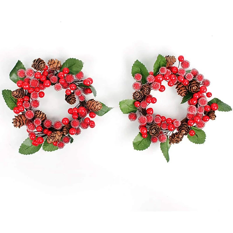 Рождественские кольца свечи с красными бусинами в 4 упаковках подсвечник для