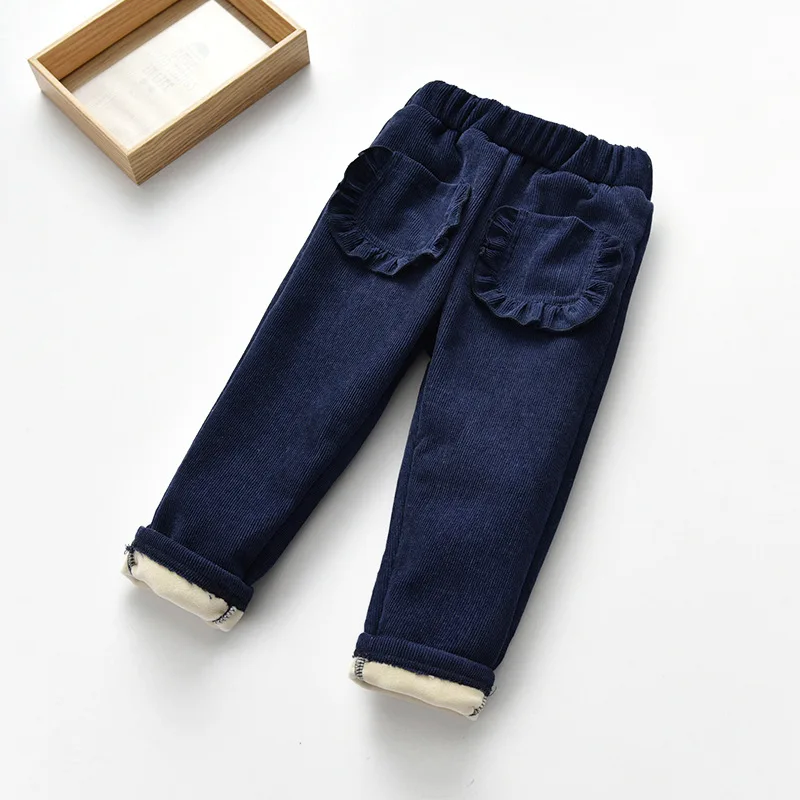 01 Dark blue Леггинсы для девочек зимние Хлопковые Штаны для мальчиков Одежда для маленьких девочек спортивные штаны теплые плотные брюки Детские лосины От 3 до 7 лет для девочек 3 цвета - Цвет: 01 Dark blue