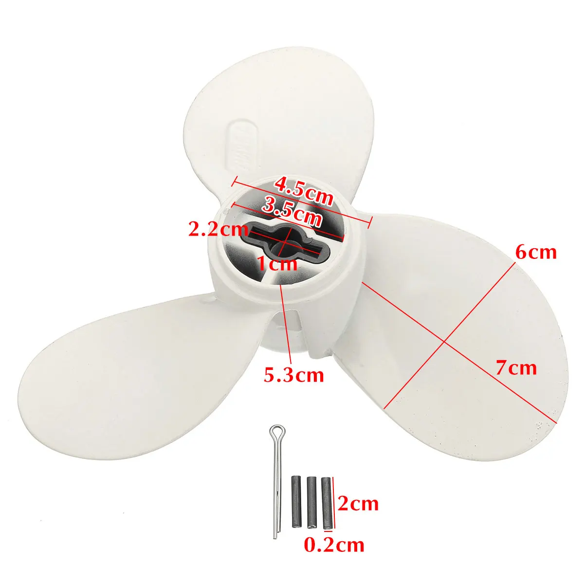 

3.5HP Hangkai Outboard Motor Propeller Aluminum Alloy 3 Blades Propellers Boat Accessories