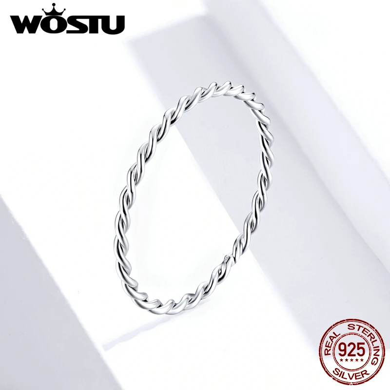 WOSTU 925 пробы Серебряный Длинный хвост мышь открытые Регулируемые кольца вечерние