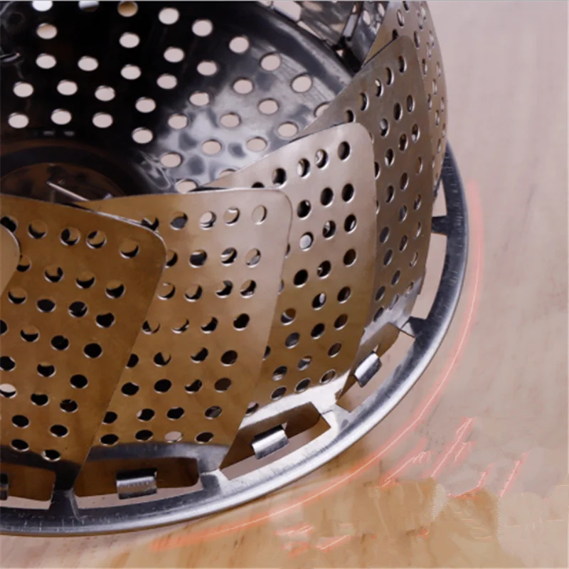 

Stainless Steel Lotus Steaming Tray Multi-Function Changeable Fruit Tray Retractable Folding Magic Steamer Tray Steaming Rack