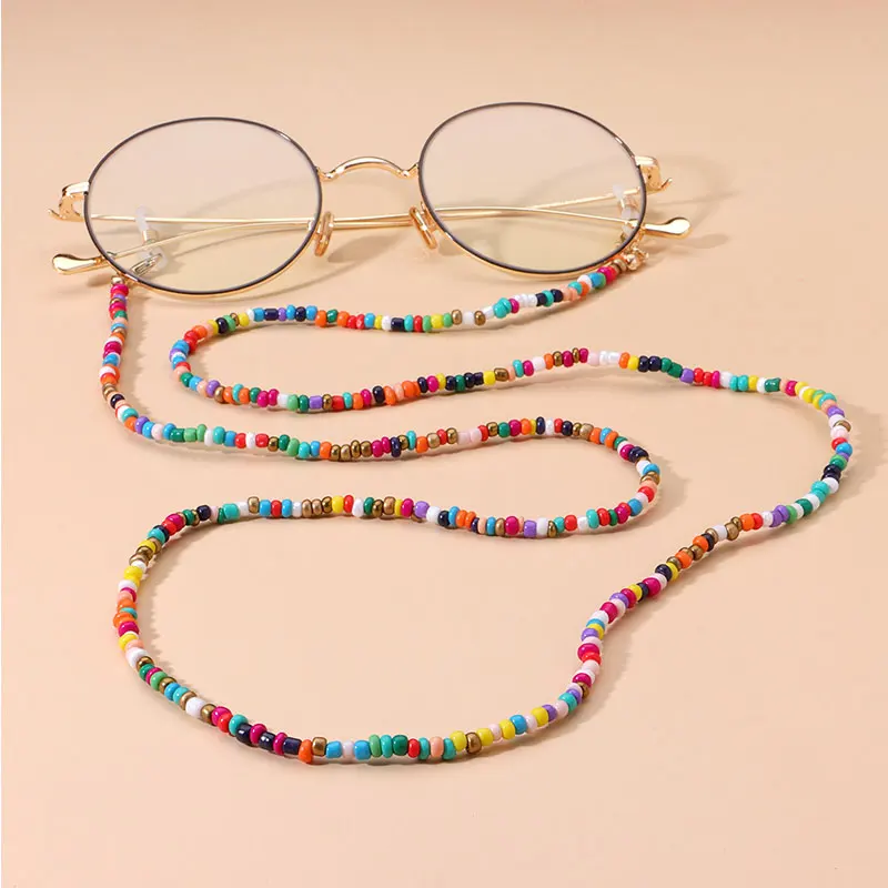 

Bohemia Glasses Chain Non-slip Mask Chain Colorful Beaded Glasses Holder Multifunctional Useful Women's Sunglasses Lanyard