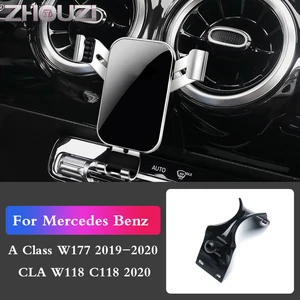 car mobile phone holder for mercedes benz w177 a class a180200220 w118 cla cla200260 stand gps navigation bracket accessories free global shipping
