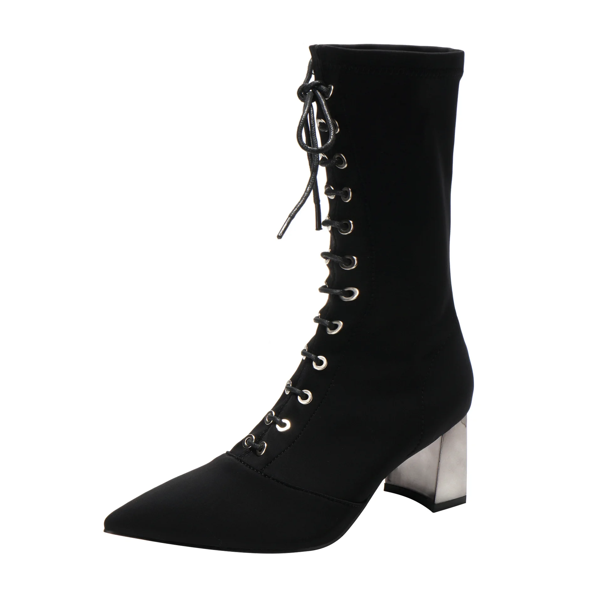 

Design PointedToe Ladies Shoes casual boots Women Party boots Short Boots Mid Heels Boots