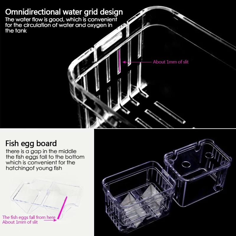 

New Guppy Incubator Self-Floating Double-Layer Incubator Acrylic Transparent Box Strong Durable Pet Practical Fish Supplies