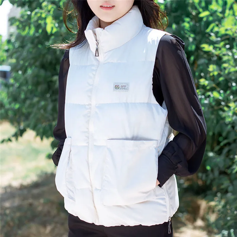 

2021 Winter New Down Cotton Vest Women's Korean Loose Thickened Cotton Vest Casual Versatile Shoulder Jacket Damp Cold Proof