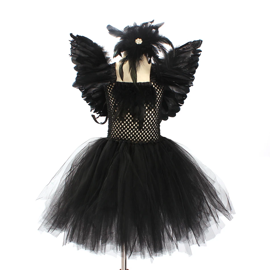 

Black Swan Girls Halloween Costume Dress Scary Costumes Fancy Baby Cosplay Outfit Kids Cartoon Tutu Dresses Masquerade Robe Gown