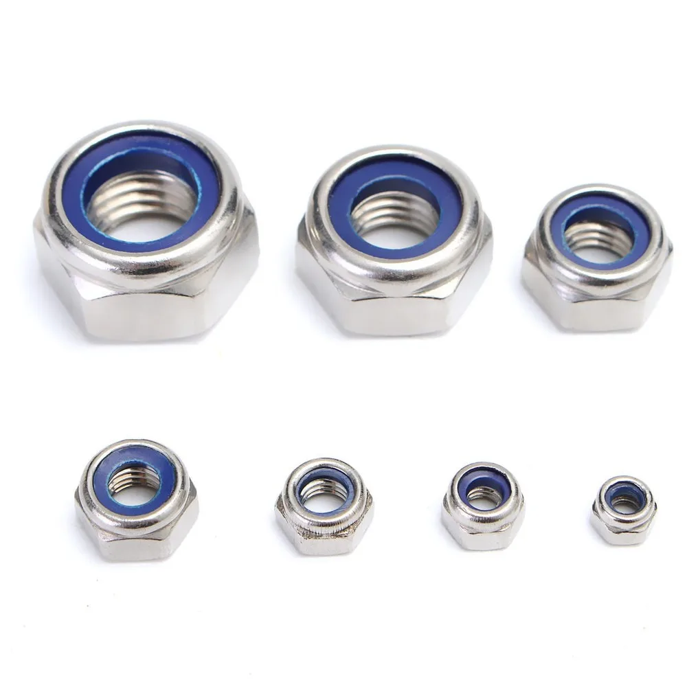 

JUSTINLAU 165Pcs/set M3 M4 M5 M6 M8 M10 M12 Galvanized #304 Stainless Steel Self-locking Nut Lock Nut Locknut Slip Nylon Hex Nut