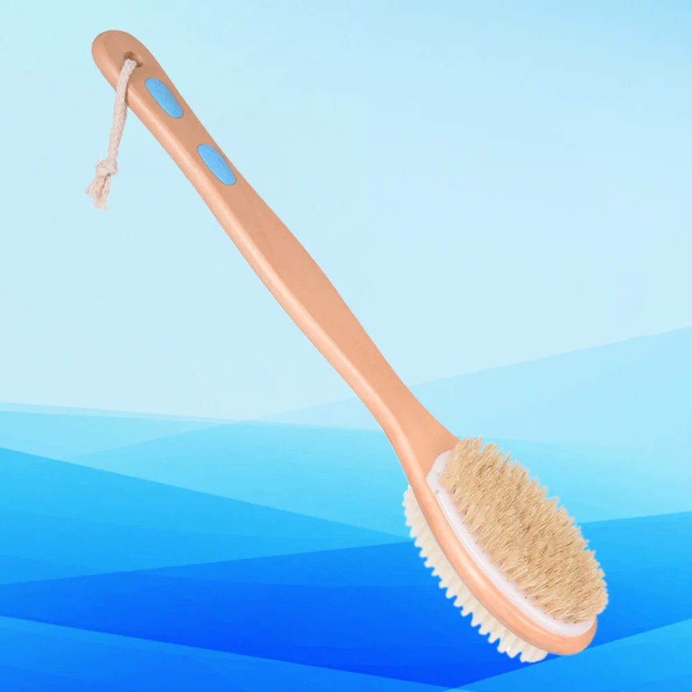 

1Pc Antiskid Silicone Bath Brush Double-sided Soft Hard Brush Shower Health Care Comb for Home Bathroom (Natural