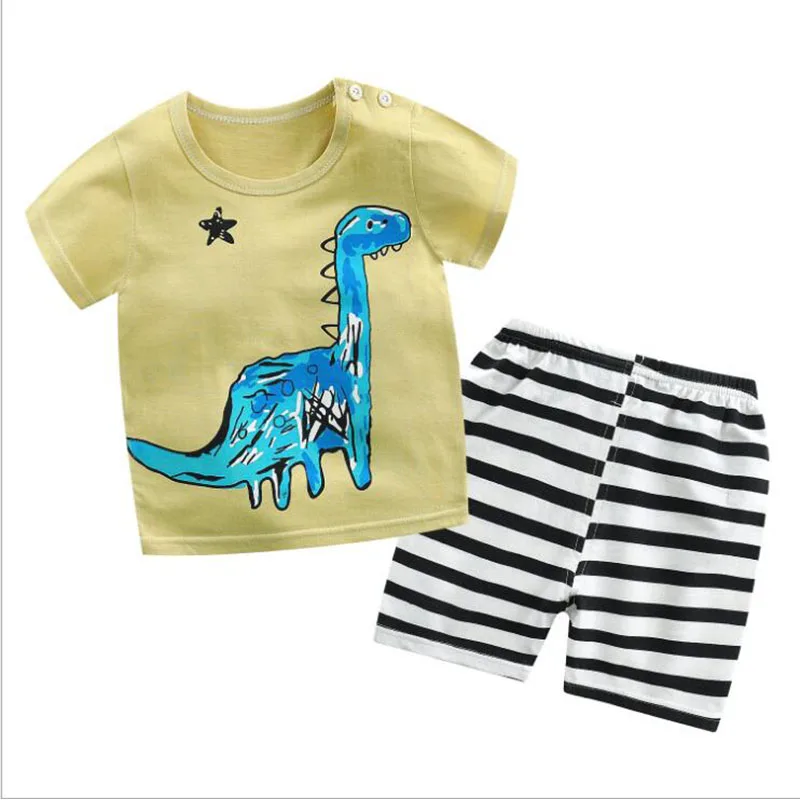 

Hot Sale Boys Clothing Children Summer Boys Clothes Cartoon Kids Boy Clothing Set T-shit+Pants Cotton