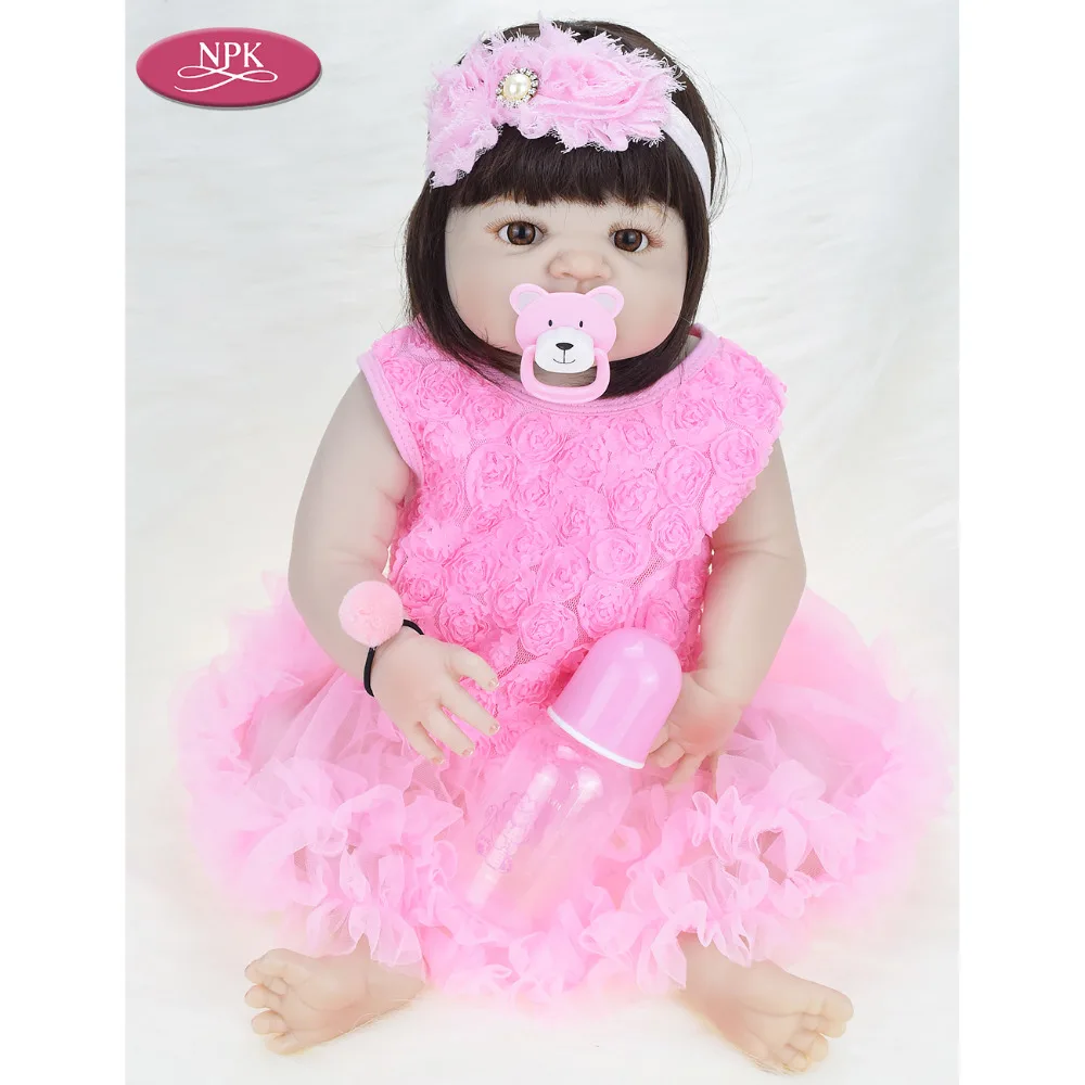 Кукла-реборн для малышей Реалистичная силиконовая игрушка ванны детей 57 см