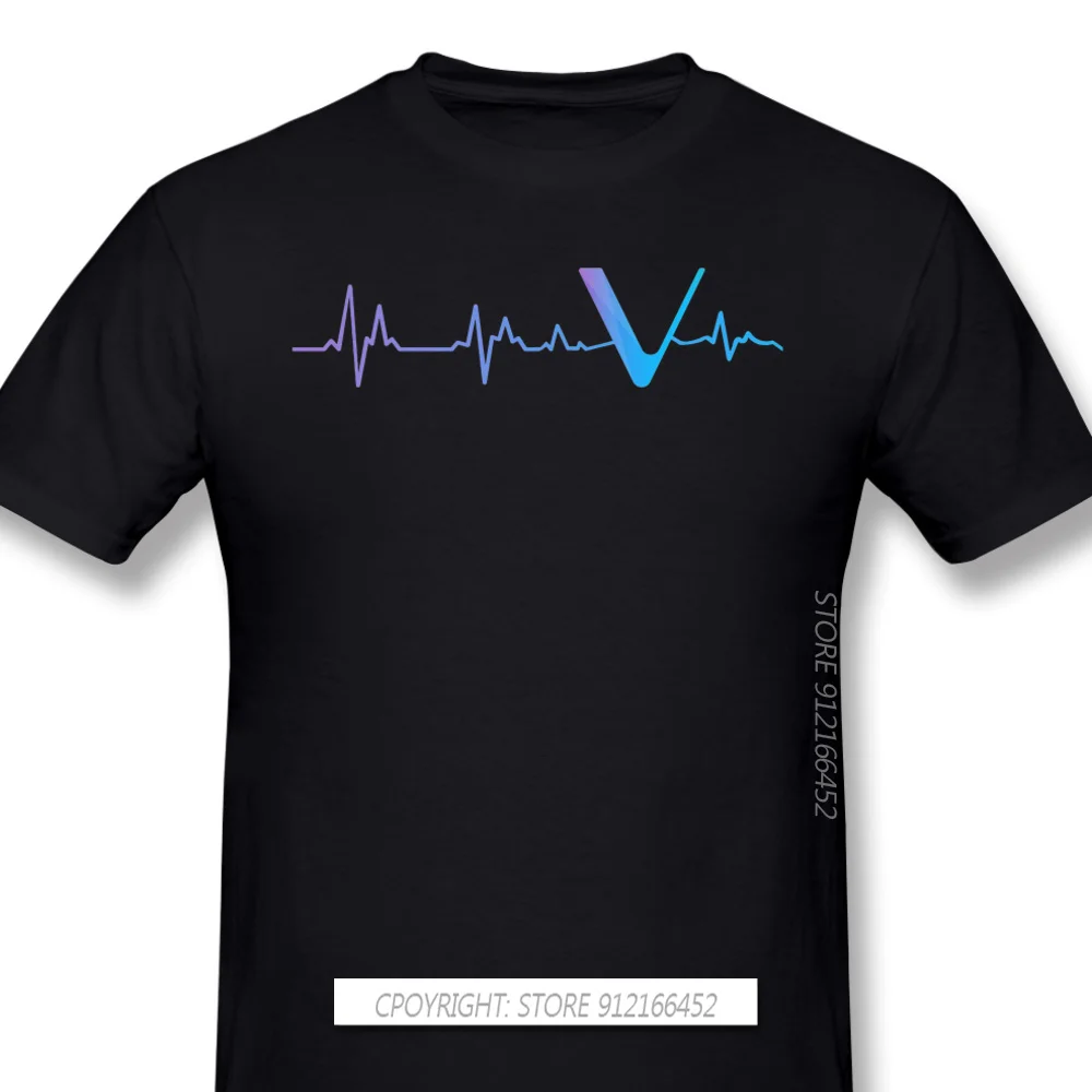 

VeChain Coin VET 2021 New Arrival TShirt The Heartbeat Of Every Cryptocurrency Lover Unique Design O-Neck Cotton For Men Shirt