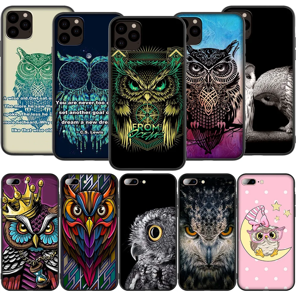 Силиконовый мягкий чехол Lavaza K12 с изображением животных и совы для iPhone 12 Mini 11 Pro XS