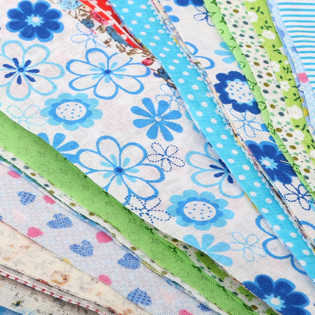 

30 Pieces 100%Cotton Floral Plaid Fabric Applique Cloth Bedding Patchwork 50x5cm
