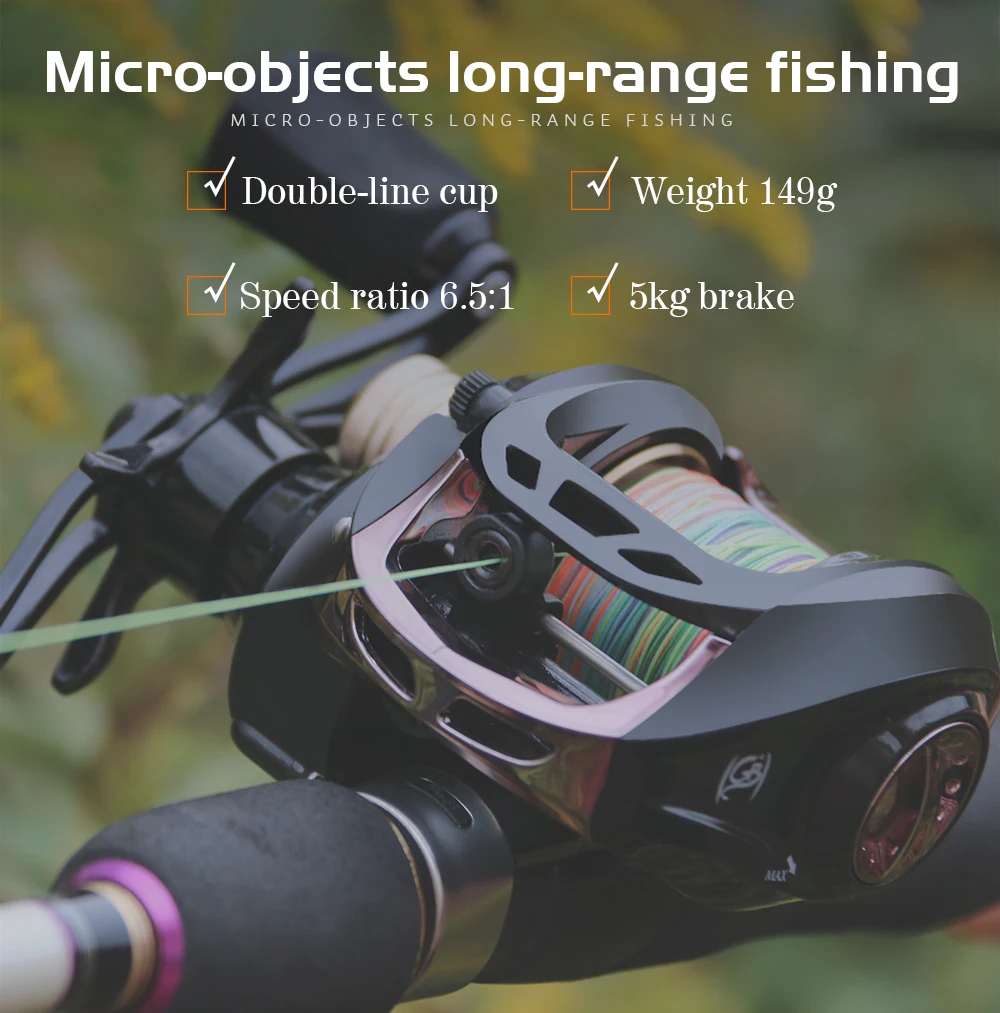 

GB2000 149g UltraLight Polymer Materials Baitcasting Fishing Reel Left Right Hand Metal Spool Fishing Bait Casting Reel