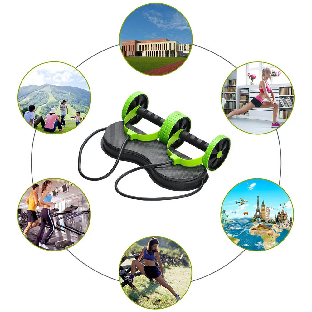 Брюшный ролик с двойным колесом Ab оборудование для тренировки мышц в тренажерном