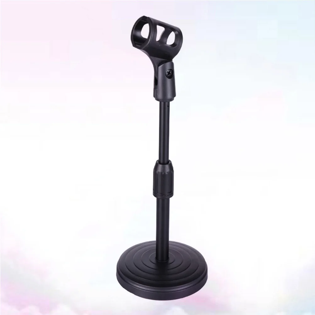 

1pc Portable Microphone Stand Round Base Desktop Bracket for Broadcast Online Conference