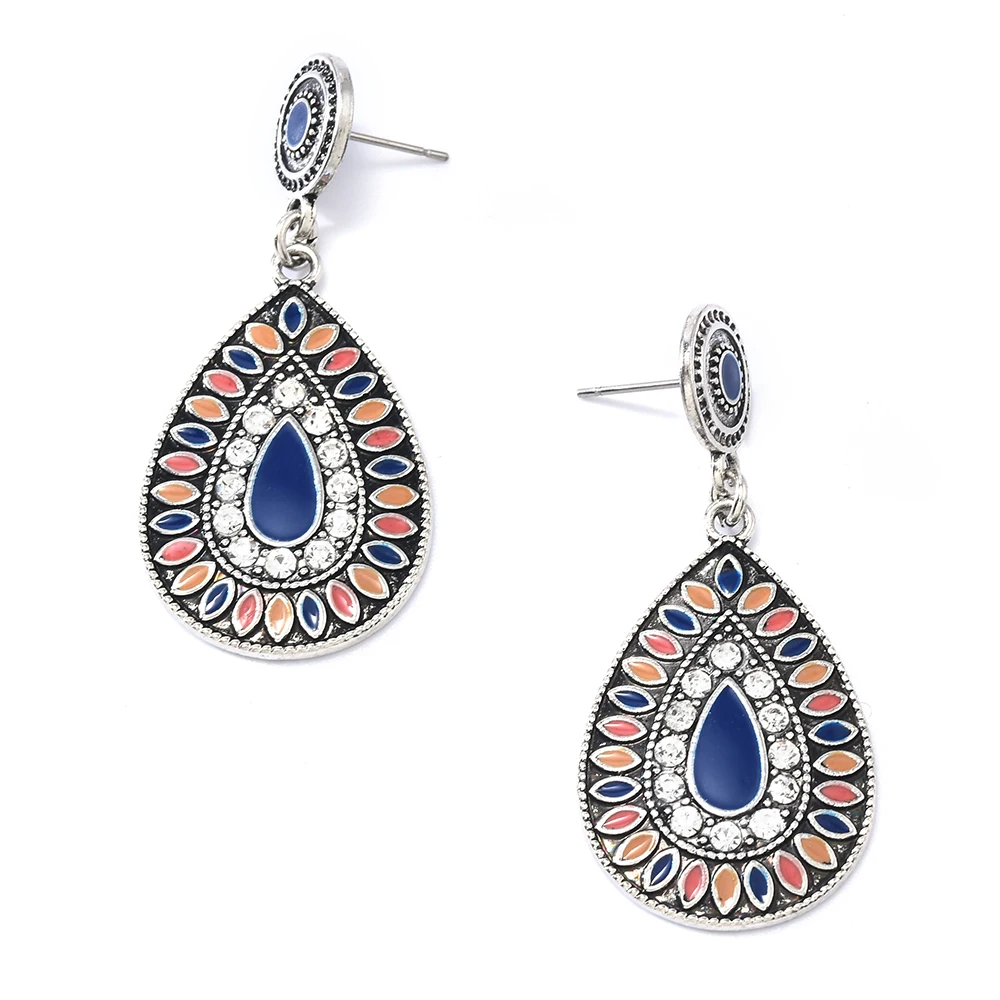 Богемные винтажные разноцветные Круглые Подвесные серьги дизайнерские