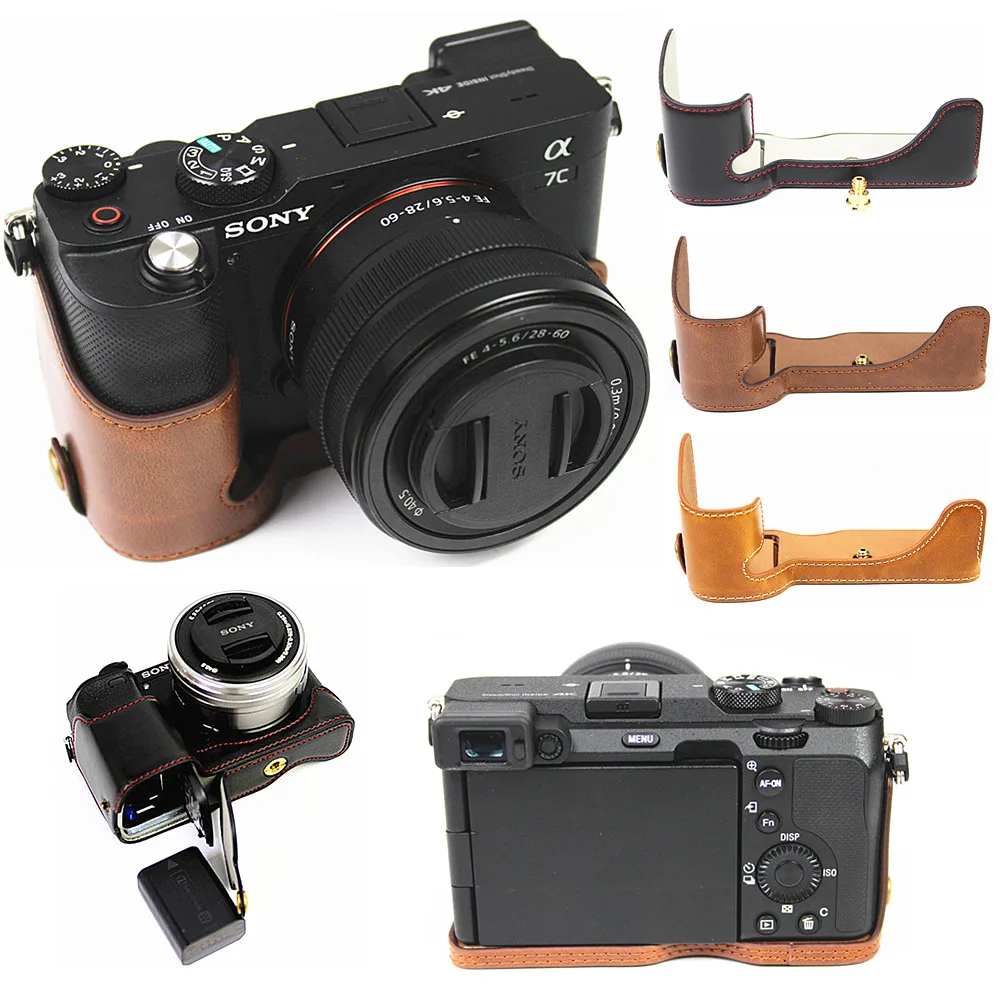 Чехол из искусственной кожи в стиле ретро для камеры Sony Alpha 7C A7C A6600 A6500 A6400 A6300 | Отзывы и видеообзор