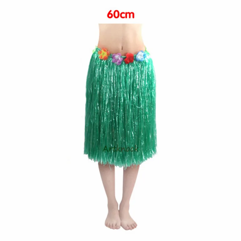 60cm Green Hawaii dekoration Petal Leis вечерние пляжные Цветочные Гавайские платья ожерелье венок Гавайские вечерние украшения - Цвет: 60cm Green