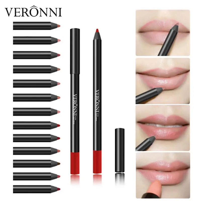 

13 Colors Matte Lip Liner Pen Velvet Lipliner Lip Gloss Waterproof Smooth Colorful Lipstick Pen Long Lasting Pigments Lip Makeup