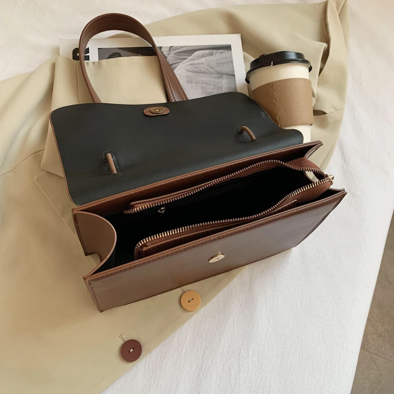 

Vintage Square Bags for Women 2021 High Quality PU Leather Shoulder Messenger Bag Luxury Women's Designer Handbag sac femme