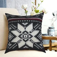 warming norwegian sweater design pillowcase printing fabric cushion cover decoration pillow case cover home wholesale 40x40cm