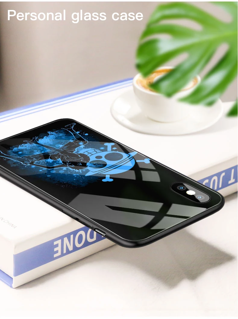 Мультяшный цельный Луффи чехол из закаленного стекла для телефона для iPhone 11 Pro XSmax XR XS X 8 7 6s 6 Plus роскошный защитный чехол