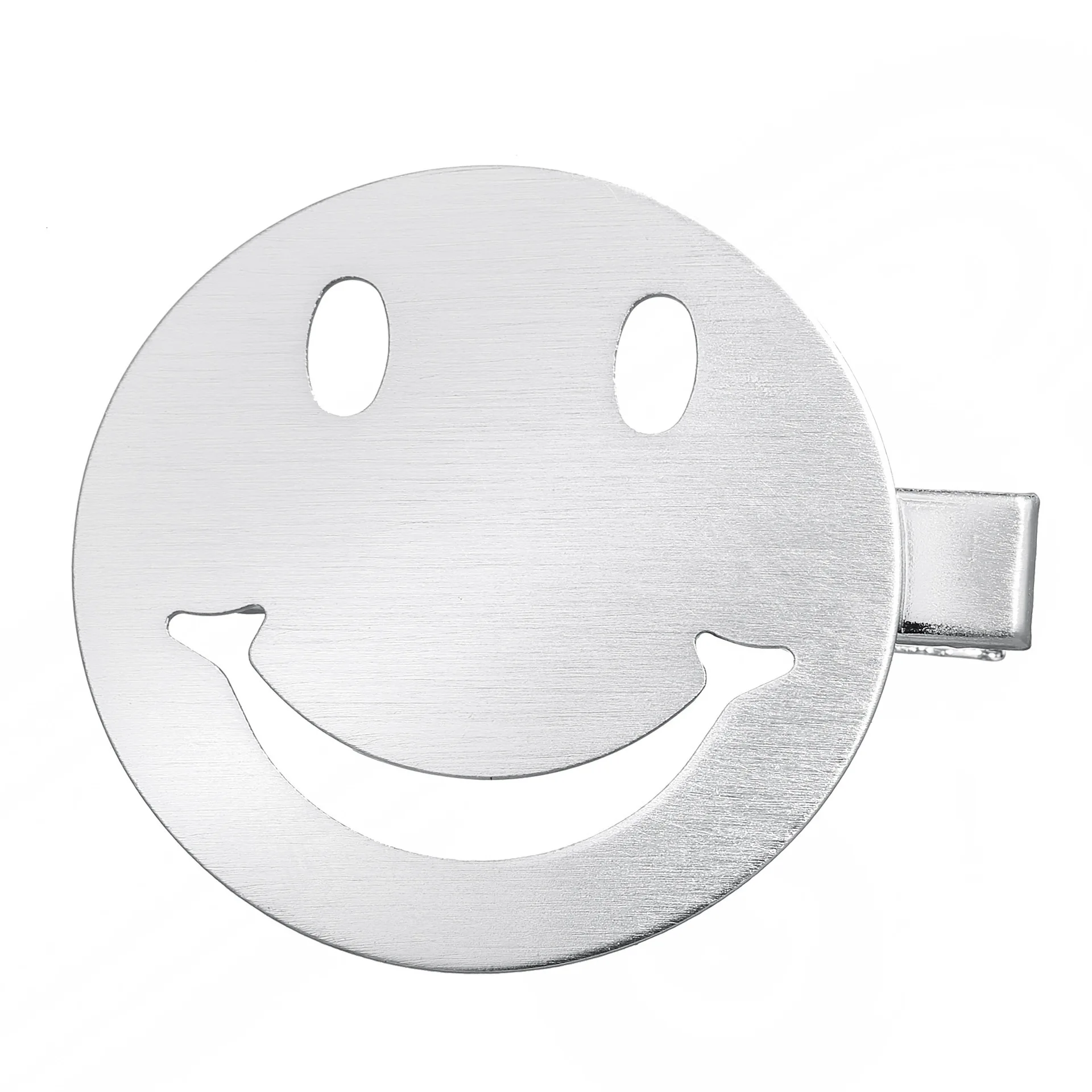 face Silver GDR04 03 WKOUD EAM новые модные трендовые Заколки для женщин, однотонные геометрические заколки для волос со смайликом, женские повседневные аксессуары для волос A193 - Цвет: face Silver GDR04 03