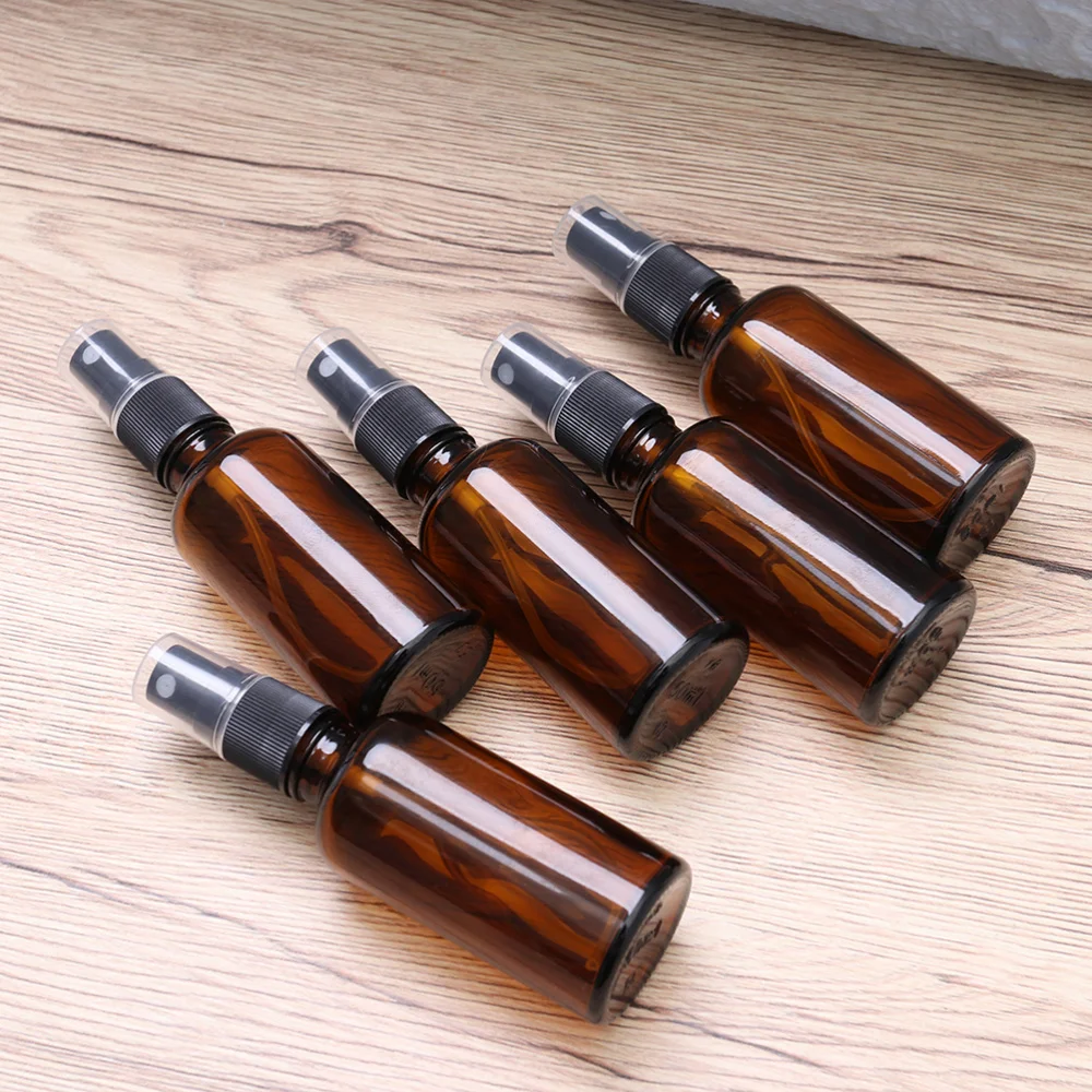 

10pcs 20ml Portable Travel Bottle Lotion Spray Empty Glass Bottle Press Spray Bottle (Brown)