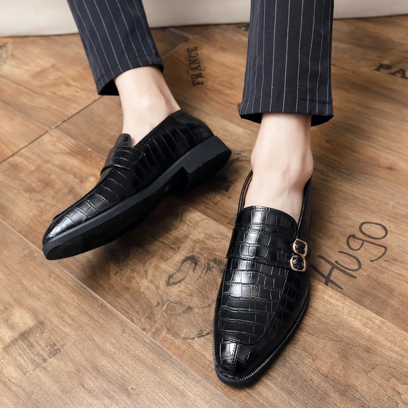

Men's Luxury Leather Shoes Men Formal Pointed Oxfords Wedding Shoes Flats Casual Dress Shoes Men