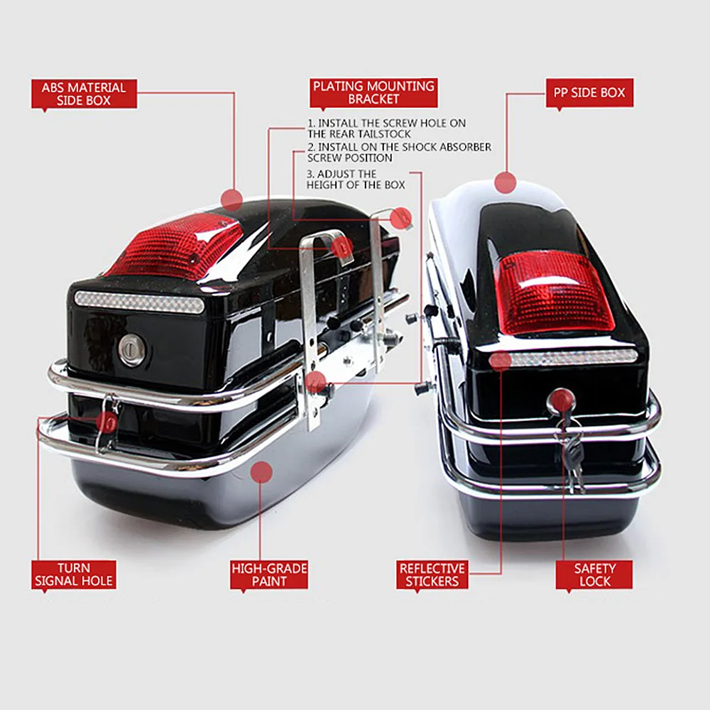 Боковые боковые боксы для мотоцикла чемодан багажа сумка инструментов