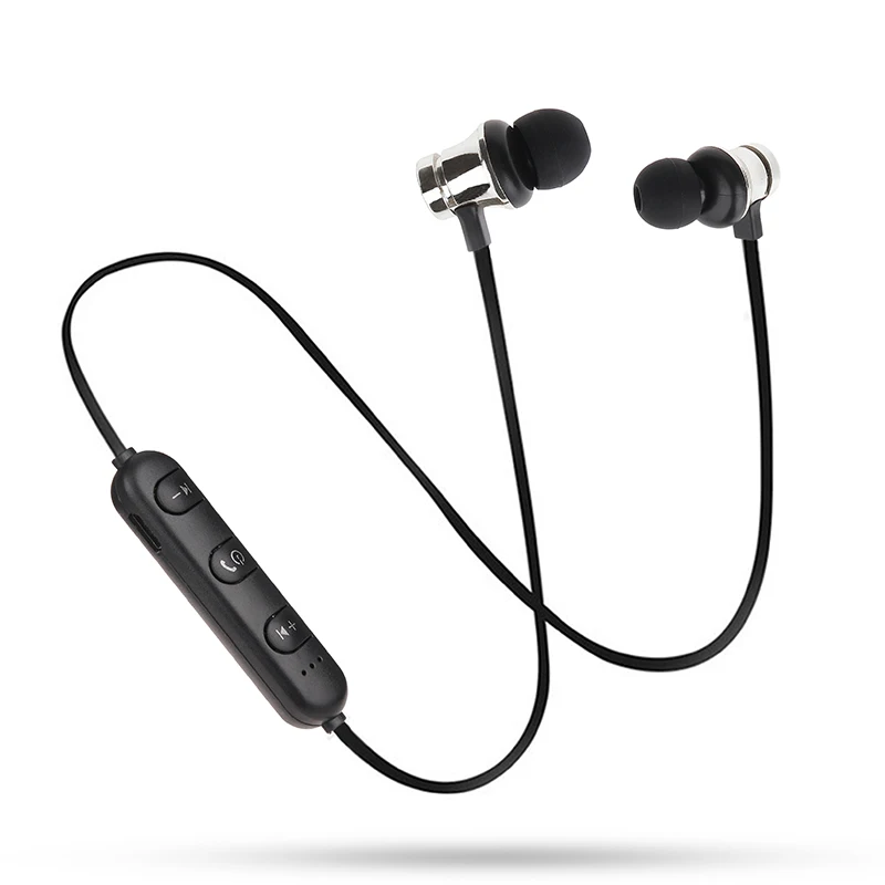 sliver Беспроводные Bluetooth наушники XT11 Магнитная Спортивная Беговая Беспроводная Bluetooth гарнитура для IPhone 6 8X7 Xiaomi Hands Free - Цвет: sliver
