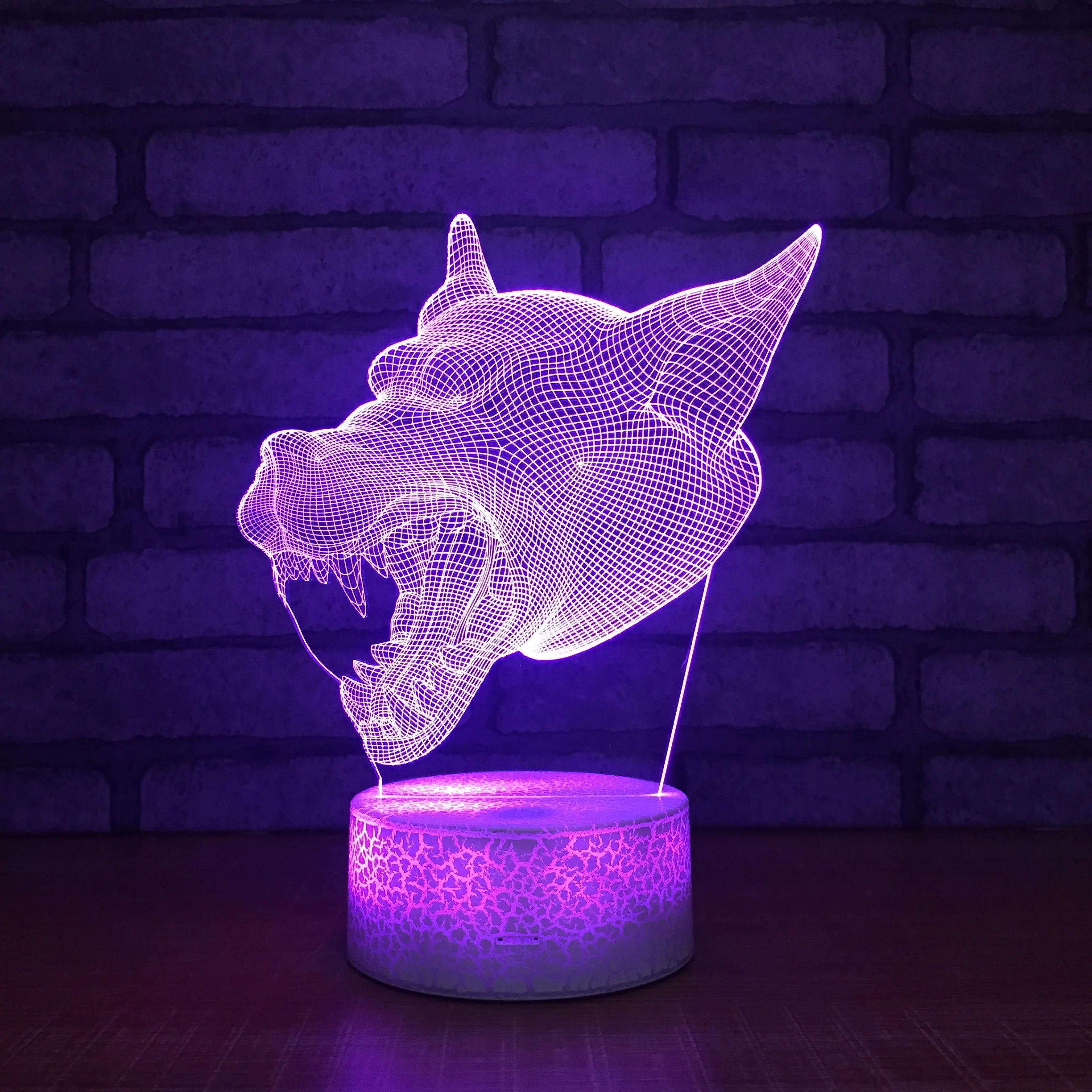 

3D Illusion Wolf LED Night Light 7 Color Color Changing Indoor Table Lamp for Kids Gift Home Bedroom Decorations