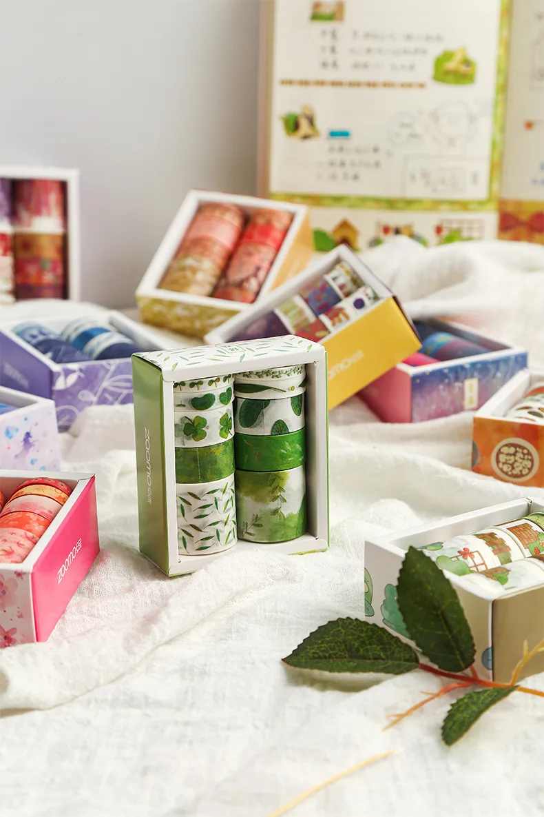 10 шт./компл. милый Единорог лента Washi Kawaii Голубой океан декоративная клейкая лента цветок малярный скотч для Скрапбукинг фотоальбомы