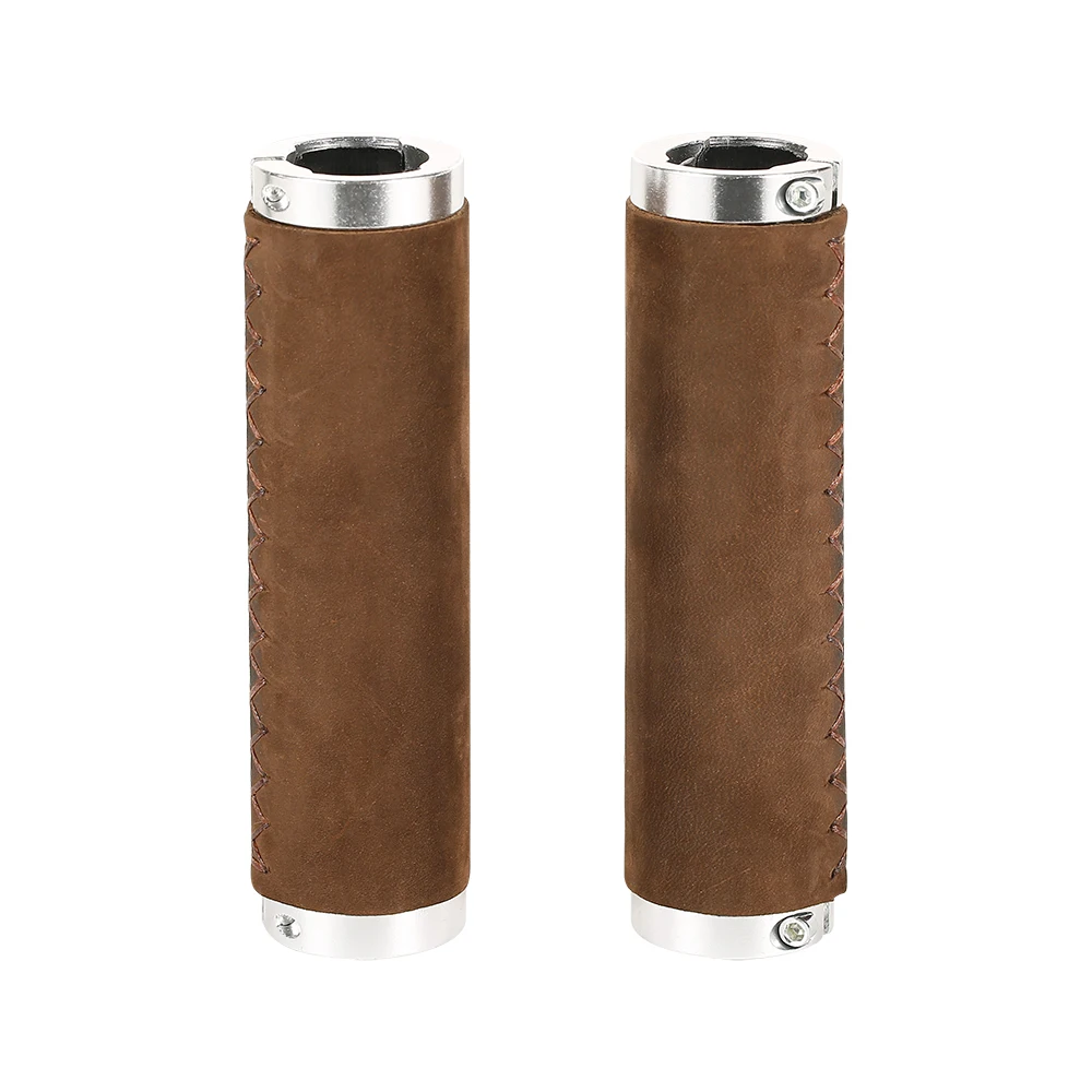 

Mtb Bike Grips Leather Bicycle Handlebar Grips 1 Pairs