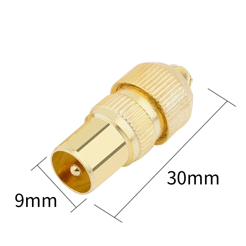 Позолоченный Штекерный разъем для ТВ-антенны 1 шт. радиочастотный коаксиальный
