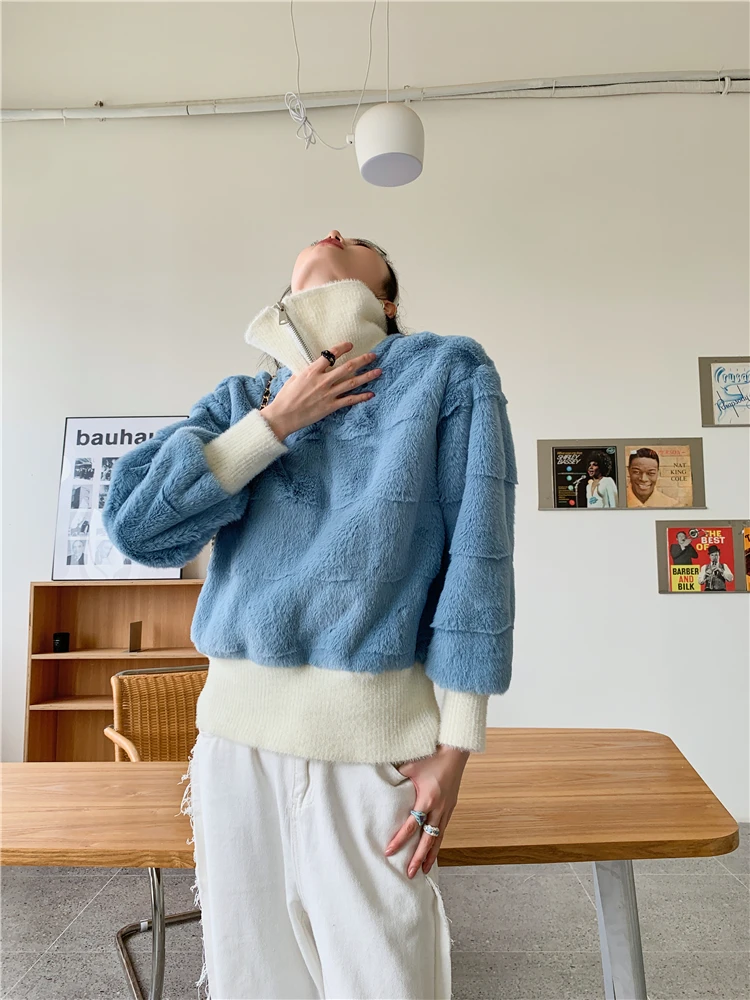 CHEERART зимнее плотное пальто из искусственного меха норки Женская корейская мода