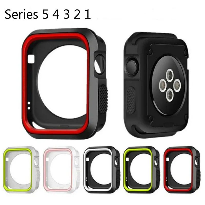 Мягкий силиконовый чехол для Apple Watch Series 4 5 3 2 защитная рамка 40 мм 44 iWatch 38 42